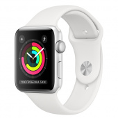 Apple Watch Series 3 38mm Silver Al/White Sport Band