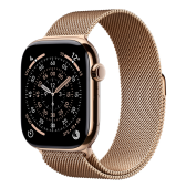 Apple Watch Series 11 46mm GPS + Cellular Gold Titanium Case Gold Milanese Loop Medium