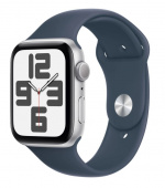 Apple Watch SE 2024, 40 мм, алюминий цвета "серебро", Denim Sport Band, M/L (MXED3)