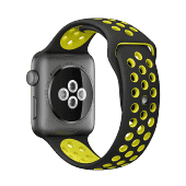 Ремешок спортивный Dot Style для Apple Watch 38mm Черно-Желтый