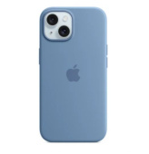 Силиконовый чехол с поддержкой MagSafe Apple Silicone Case для iPhone 15 Светло-голубой