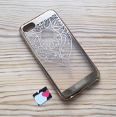 Чехол для iPhone 7 Meloco case со стразами золотой