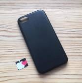 Чехол для iPhone 7 ультратонкий  кожаный черный