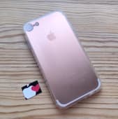 Чехол для iPhone 7 Metal aluminium с Apple Розовый