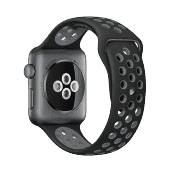 Ремешок спортивный Dot Style для Apple Watch 42mm Черно-Серый