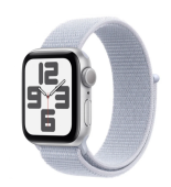 Apple Watch SE 2024, 40 мм, алюминий цвета "Серебро", Blue Cloud Sport Loop (MXEE3)