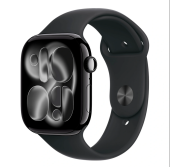 Apple Watch Series 11 46mm GPS Jet Black Aluminum Case Black Sport Band M/L