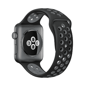 Ремешок спортивный Dot Style для Apple Watch 38mm Черно-Серый