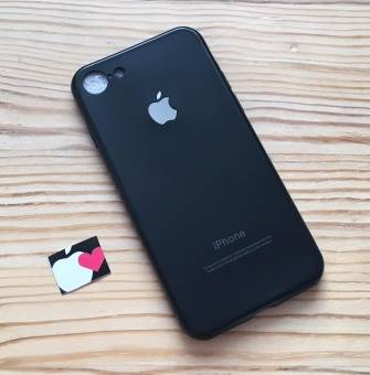 Чехол для iPhone 7 матовый Apple черный 
