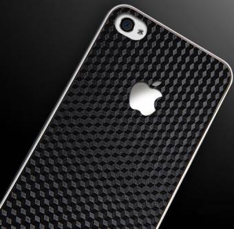 Пленка карбон SGP Skin Cube Black для iPhone 4/4S