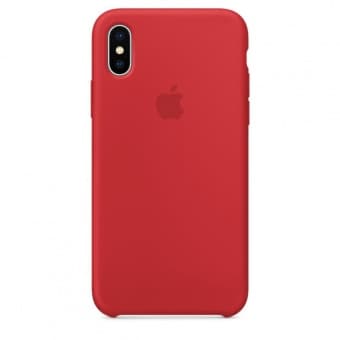 Оригинальный силиконовый чехол-накладка Apple для iPhone X, цвет красный