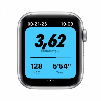 Apple Watch Series 6, 40 мм, корпус из алюминия серебристого цвета, спортивный ремешок Nike