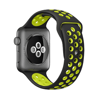 Ремешок спортивный Dot Style для Apple Watch 42mm Черно-Зеленый
