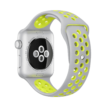 Ремешок спортивный Dot Style для Apple Watch 42mm Серо-Желтый