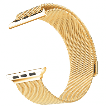Браслет сетчатый миланский Milanese для Apple Watch 2 / 1 (38мм) Золото