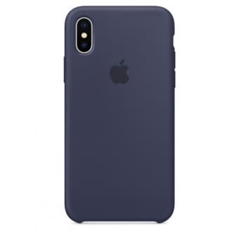 Оригинальный силиконовый чехол-накладка Apple для iPhone X, цвет тёмно-синий