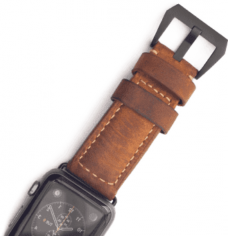Ремешок кожаный Nomad Strap для Apple Watch 2 / 1 (42mm) Серебряная застежка
