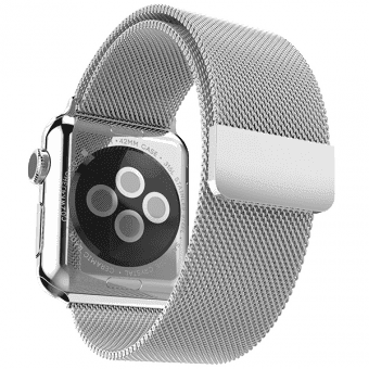 Браслет сетчатый миланский Milanese для Apple Watch 2 / 1 (42мм) Серебро