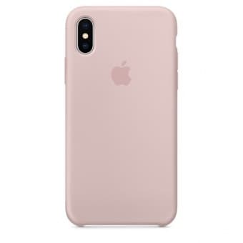Оригинальный силиконовый чехол-накладка Apple для iPhone X, цвет «розовый песок»