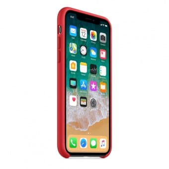 Оригинальный силиконовый чехол-накладка Apple для iPhone X, цвет красный