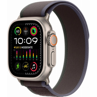 Apple Watch Ultra 2 GPS + Cellular, 49 мм, корпус из титана, ремешок Trail синего/черного цвета, размер S/M